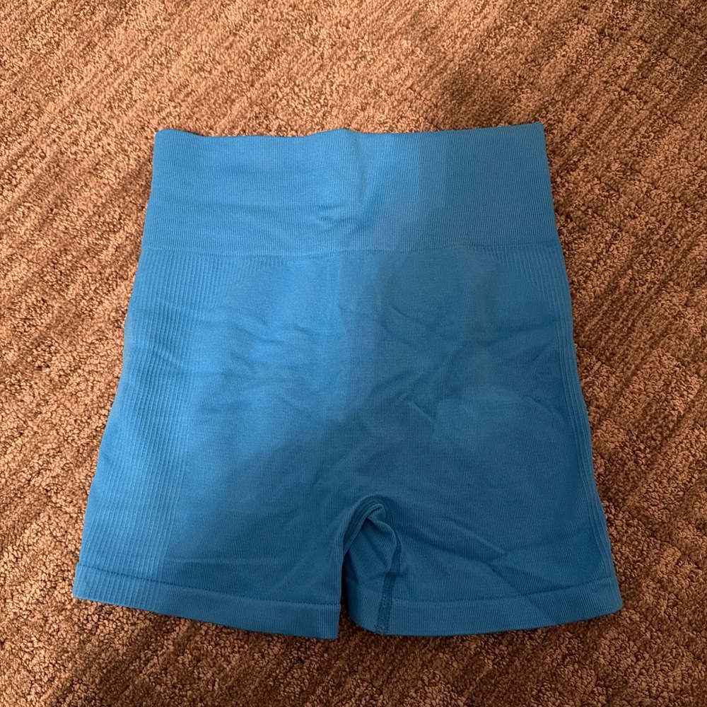 blue booty biker shorts